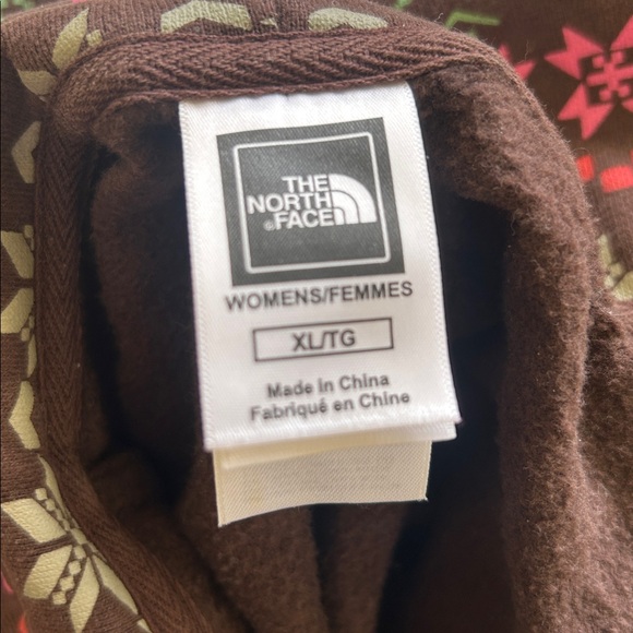 The North Face Brown Aztec Snowflake Full Zip Hoodie Size XL - Picture 7 of 8